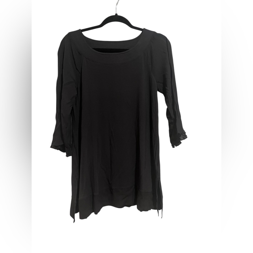 Soft Surroundings Black 3/4 Sleeve Tunic Top size XS NWT